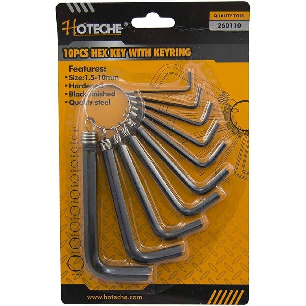 10Pcs Hex Key Set With Keyring 2