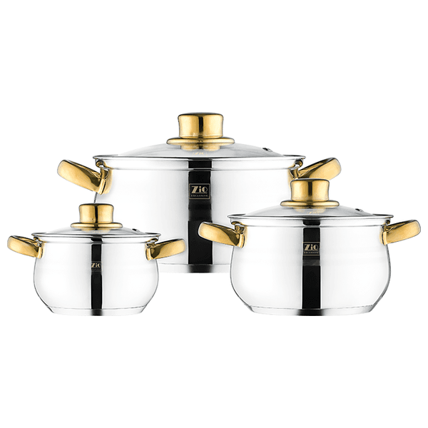 Zio Cookware Set 3 piece - Z-1118 (Silver)