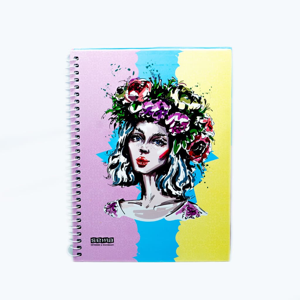 Notebook for English types with spiral binder