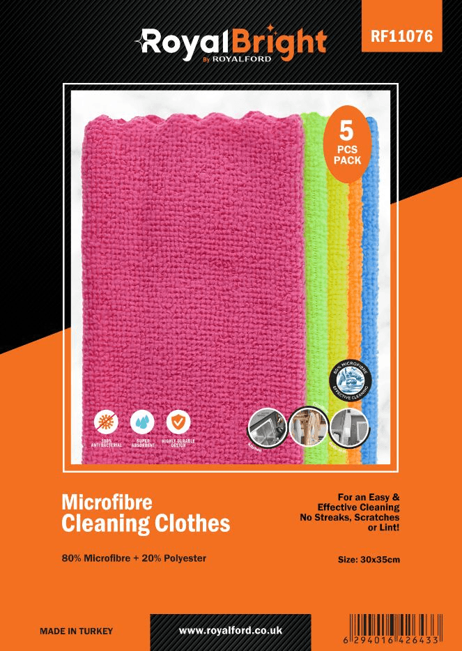 Royalford RF11076 5-Piece Microfiber Cleaning Cloth Set 3