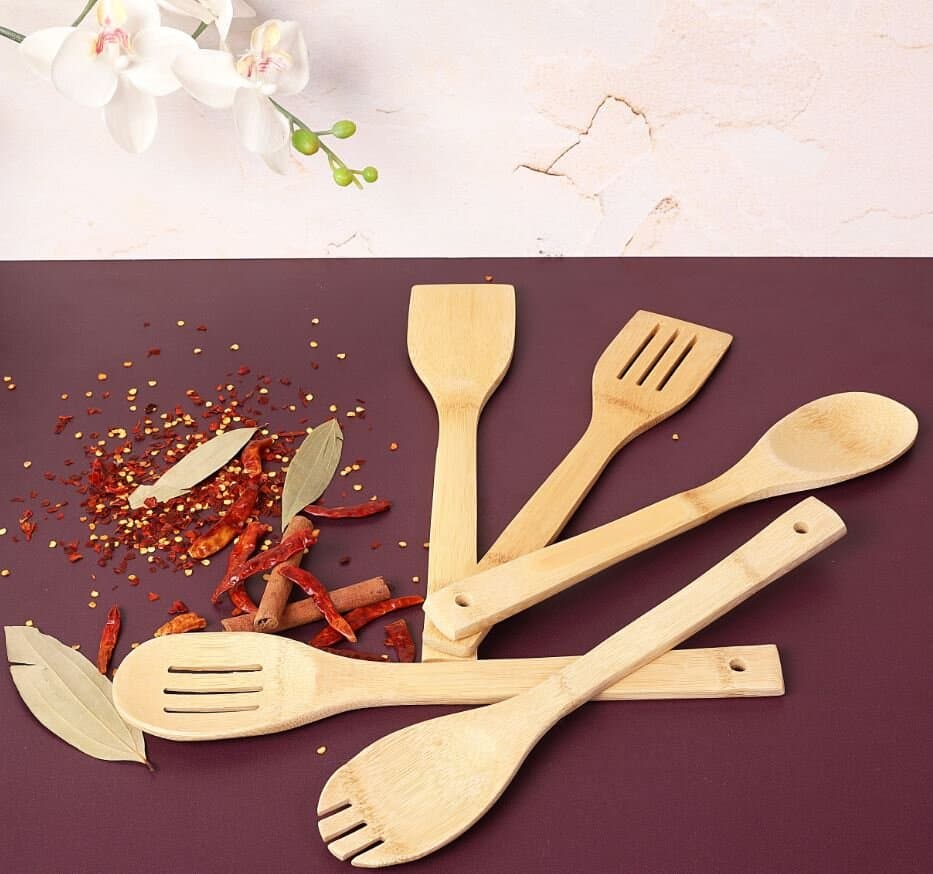 Royalford 5 Pcs Bamboo Kitchen Tools Set - RF5110 2