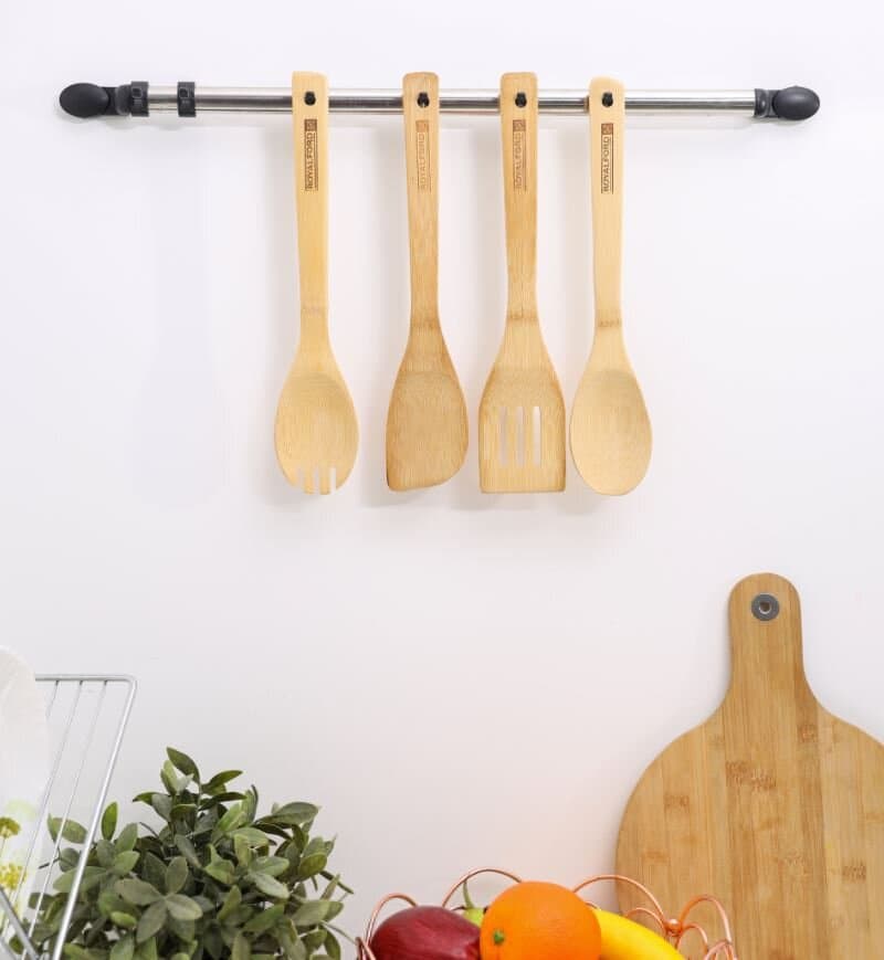 Royalford 4 Pcs Carbonizd Bamboo Kitchen Tools - RF8687