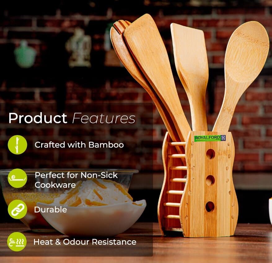 Royalford 5 Pcs Bamboo Kitchen Tool - RF7289 2