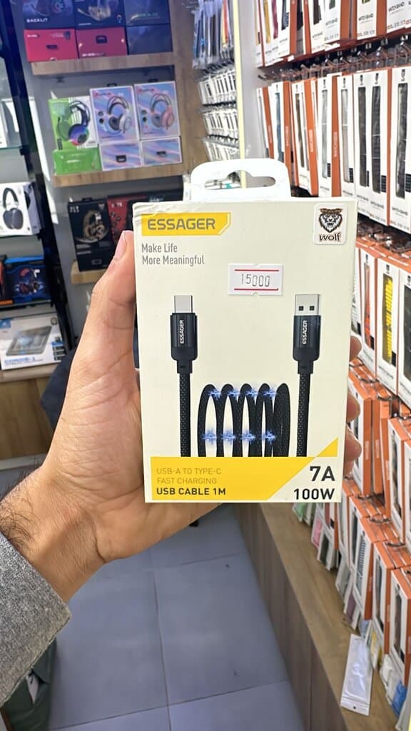 ESSAGER 7A USB-A to USB-C 100W Fast Charging Cable (1 m)