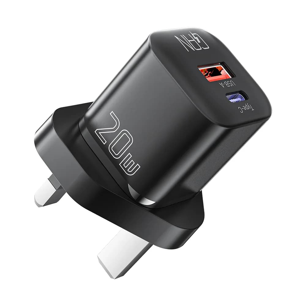 ESSAGER 20W GaN 2 Ports Fast Charger + Lightning Cable