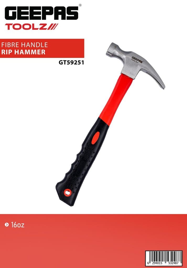 GEEPAS Fiber Handle Rip Hammer - GT59251 3