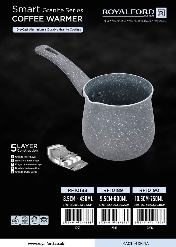 ROYALFORD 600ml Granite Smart Coffee Warmer, Gray - RF10189 4