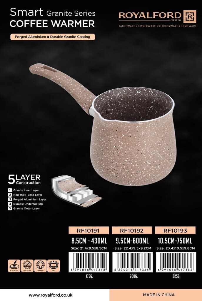 ROYALFORD 430ml Granite Coffee Warmer, Beige - RF10191 4