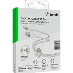 Belkin BoostCharge Pro Flex USB-C Cable With Lightning Connector (White)