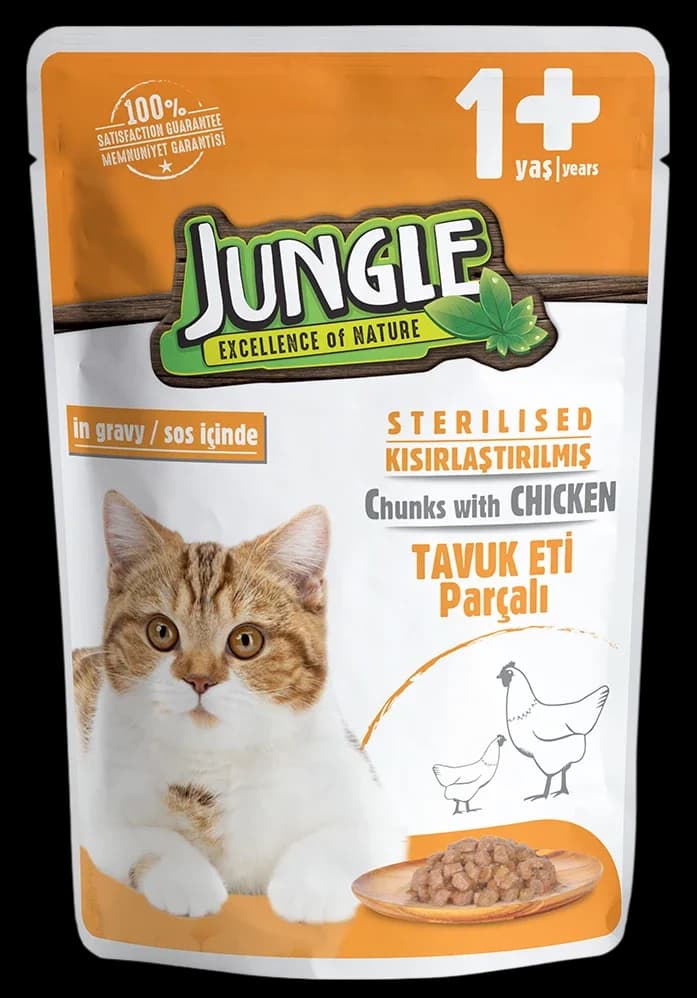Jungle Cat sterilized Wet Food with Chicken - 100g