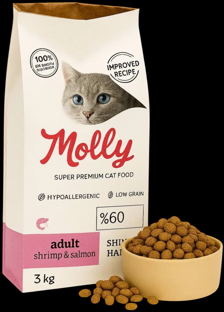 Molly Open Bag For Shiny Hair With Shrimp & Salmon Flavour - 3kg