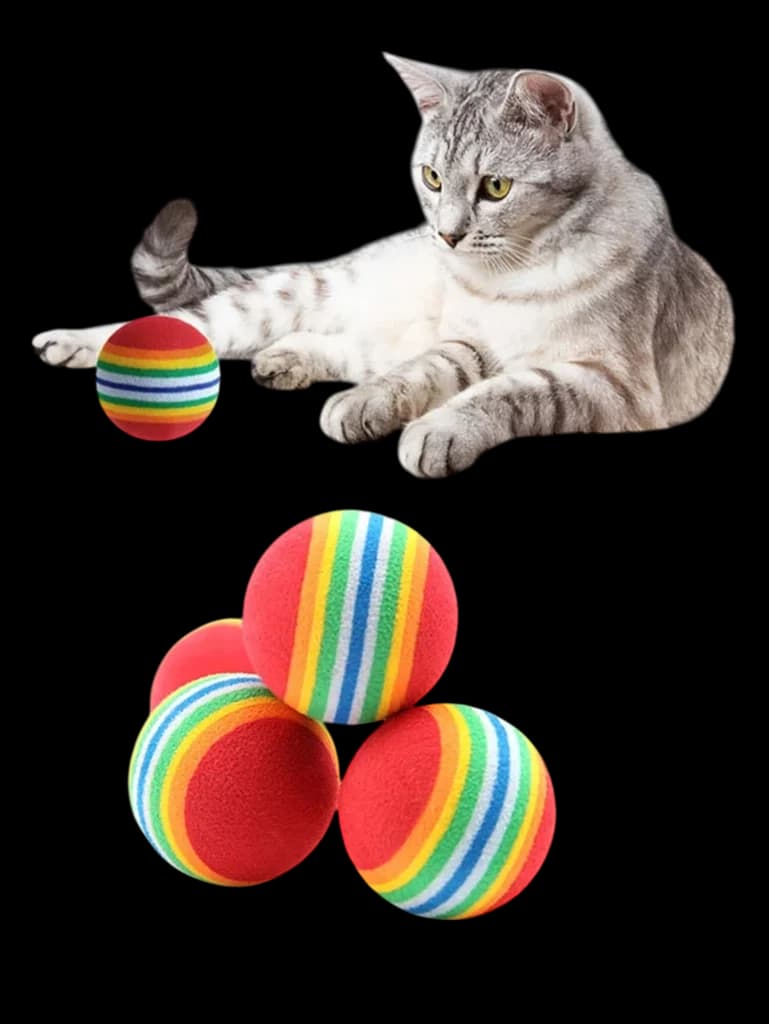 Rainbow Ball Cat Toy - 4pcs