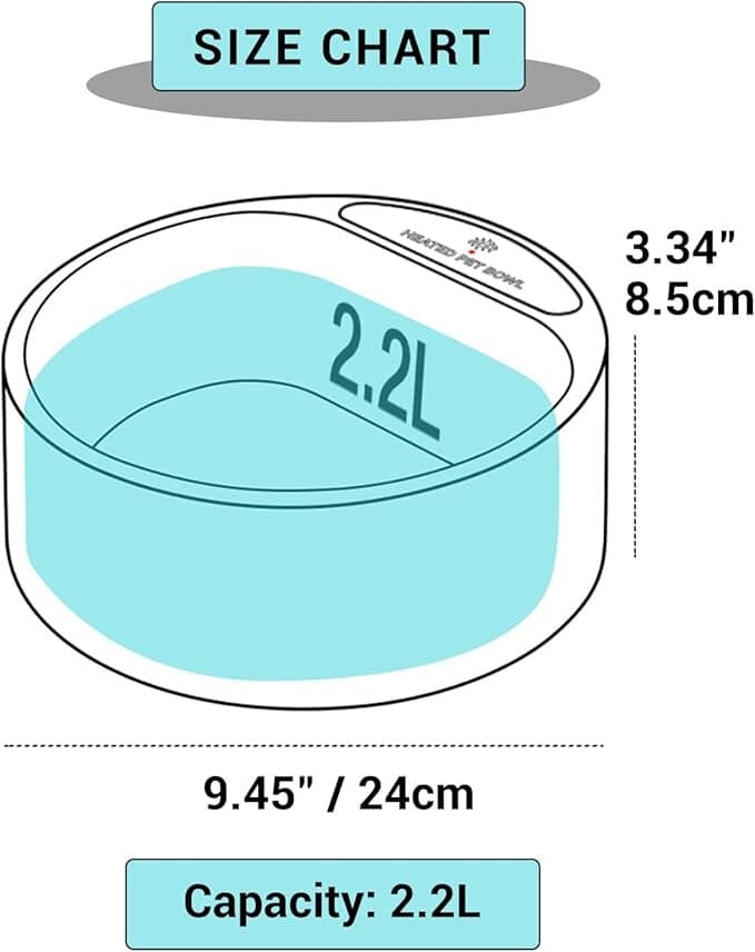 Heated Pet Bowl - 2.2L 2