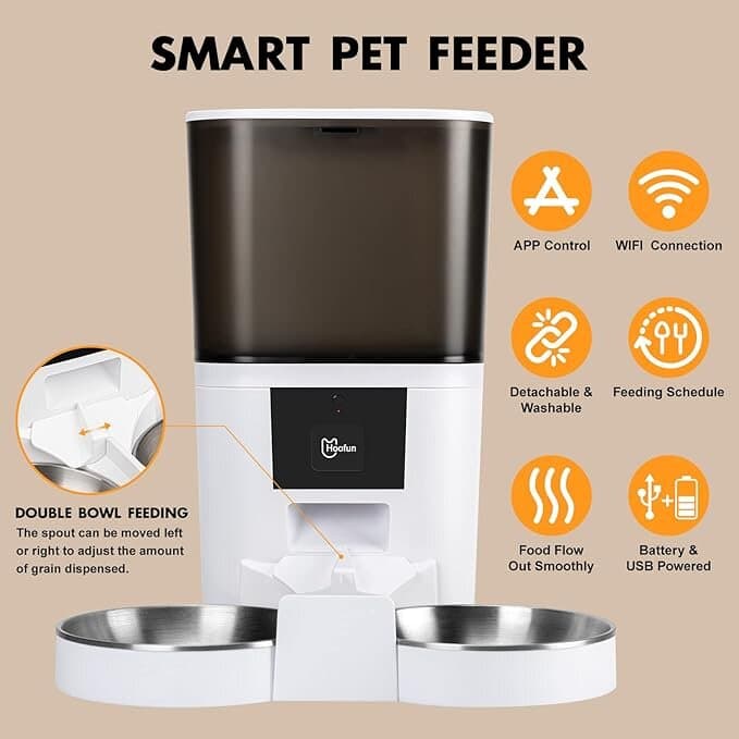 Smart Pet Feeder Dual Bowl - 6L 4