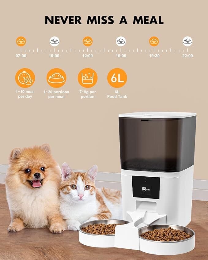 Smart Pet Feeder Dual Bowl - 6L 5