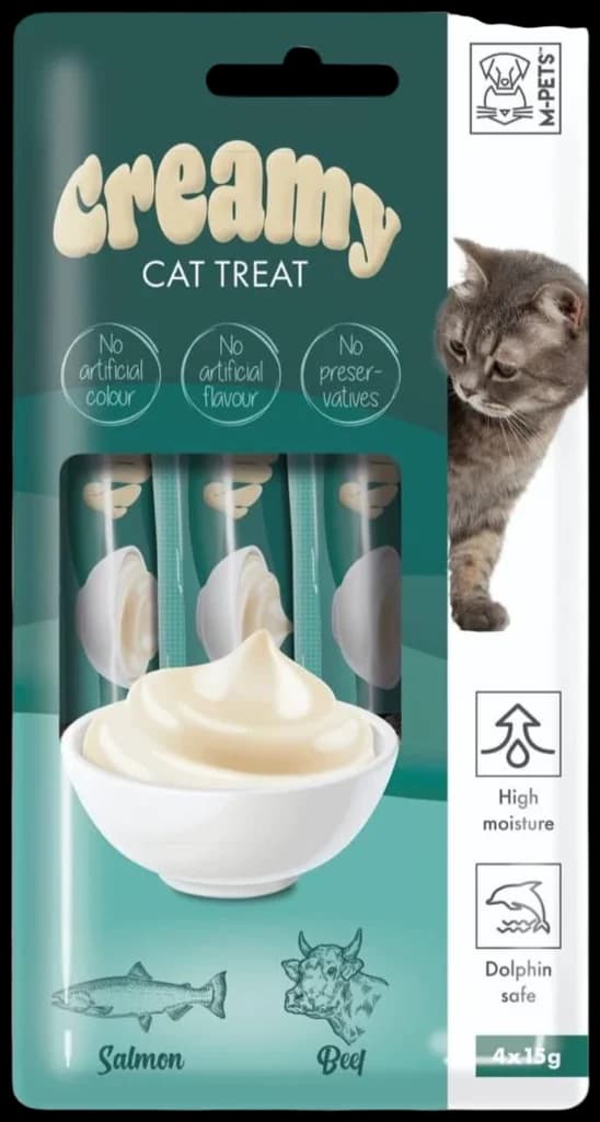 Creamy Snack With Salmon & Beef Flavour - 4x