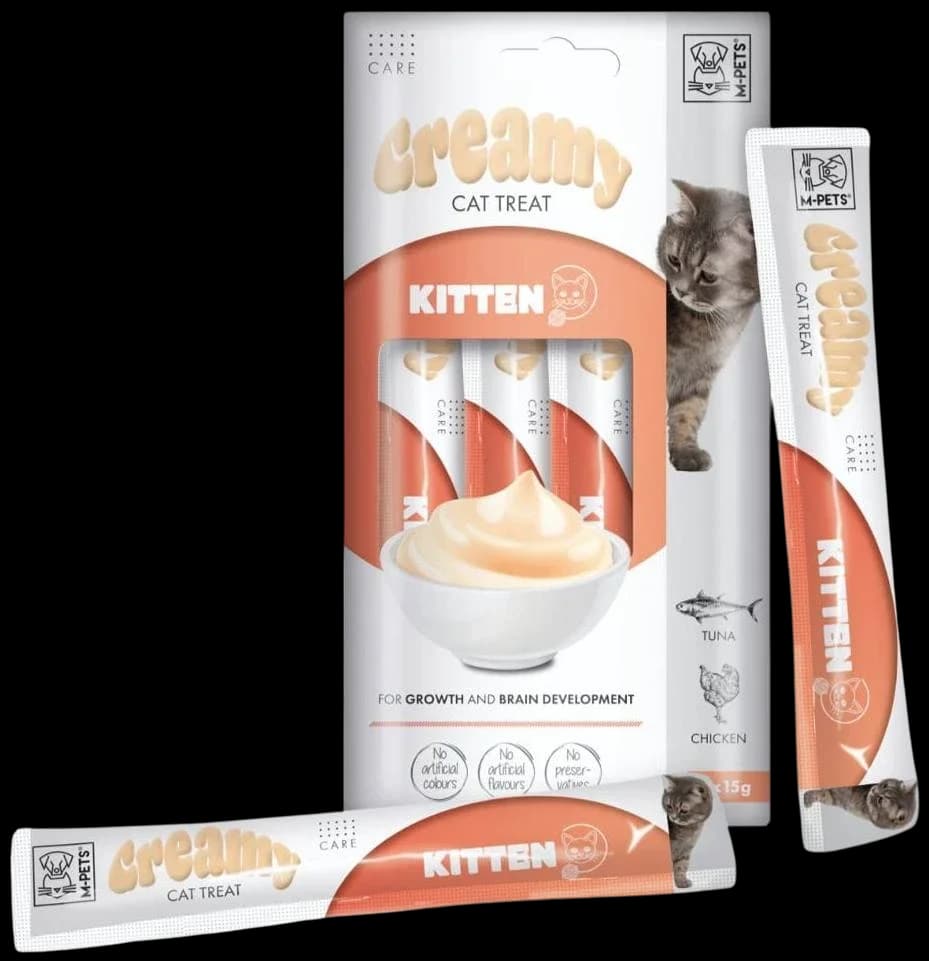 Kitten Creamy Snack For Growth & Brain With Chicken & Tuna Flavour - 4x