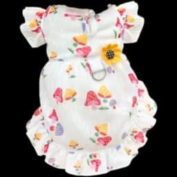 White with Colorful Mushroom Pattern