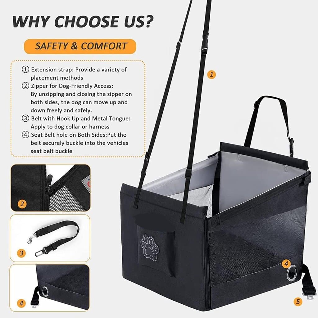 Pet Car Seat - 60x53cm 7