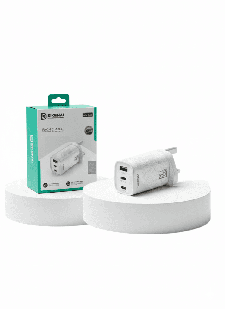SIKENAI Adapter Three Ports 65W GRN-7-UK - White — photo 2
