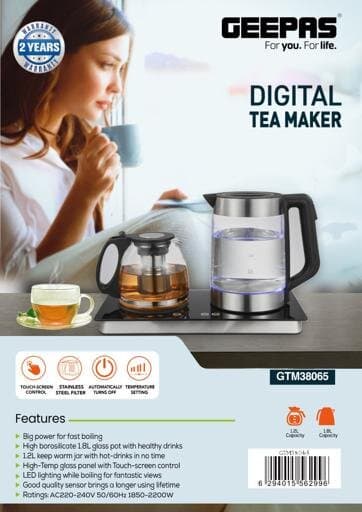 Geepas Glass Digital Tea Maker 1.8L & 1.2L – GTM38065 9