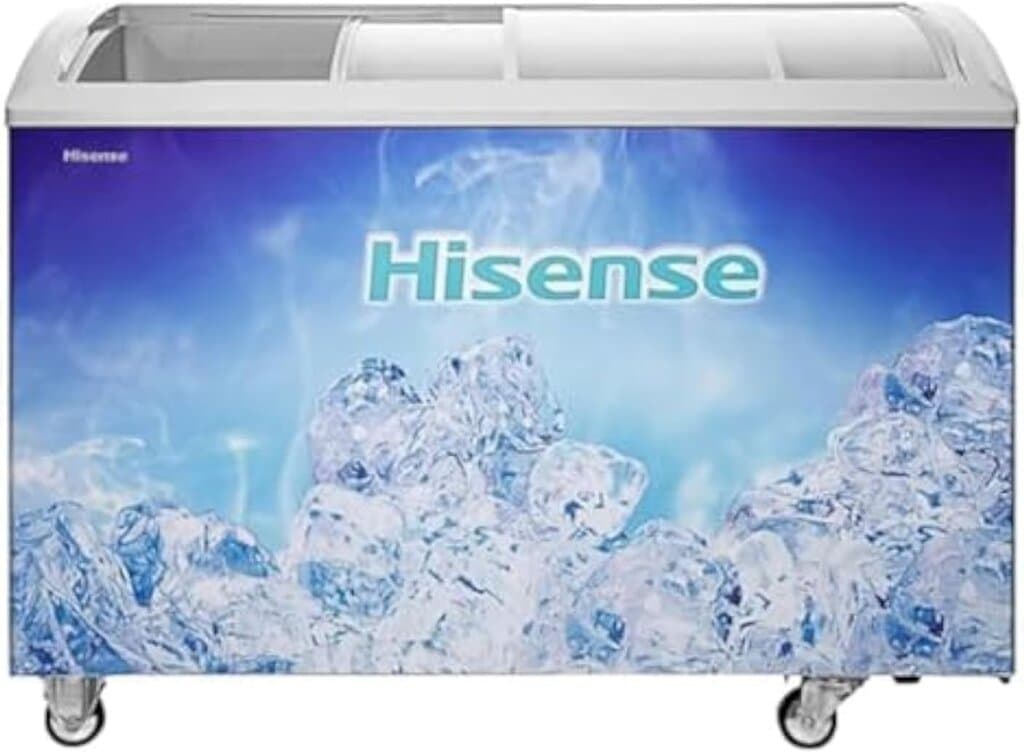 Hisense 395 Litres Sliding Door Freezer with Curved Glass - White