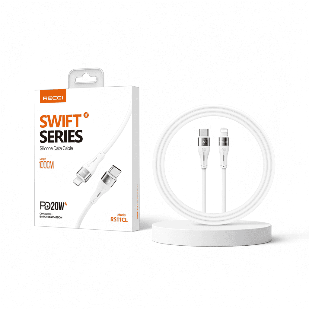 Recci Swift Series Silicone Data Cable – PD 20W Type-C to Lightning – RS11CL 2