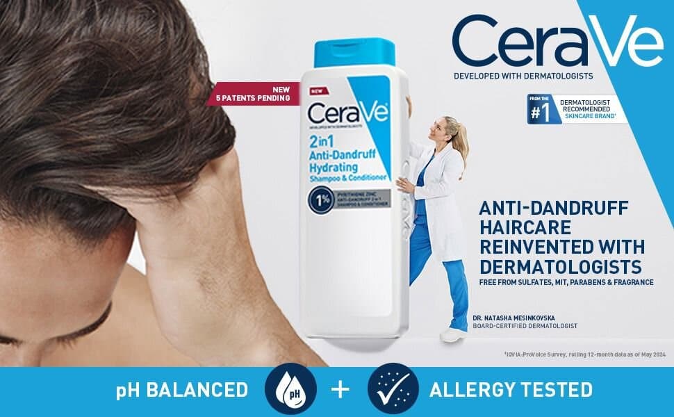 CeraVe 2-in-1 Anti-Dandruff Hydrating Shampoo and Conditioner /355ml 3