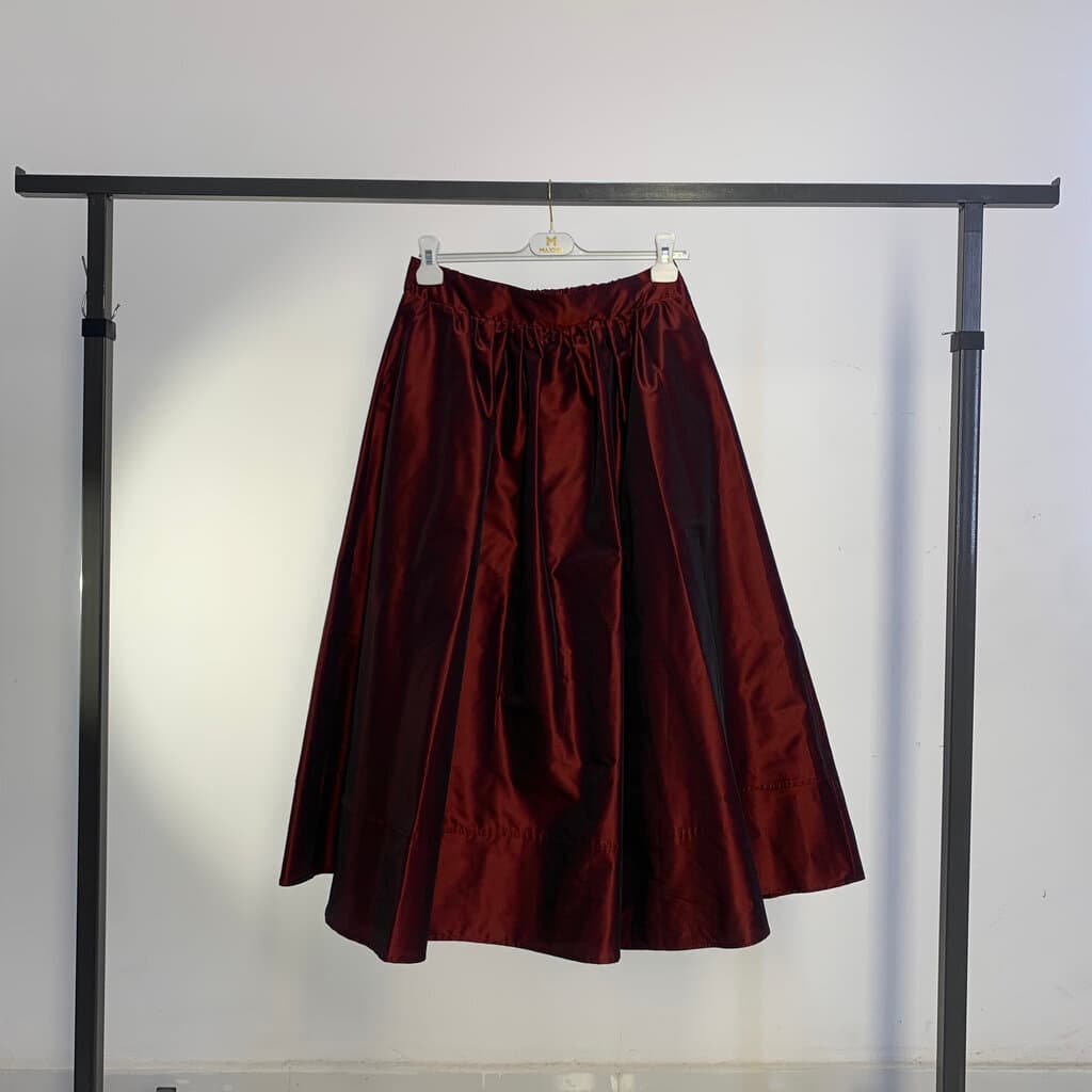 MAXMU Women's Skirt - Dark Red (Size 38)