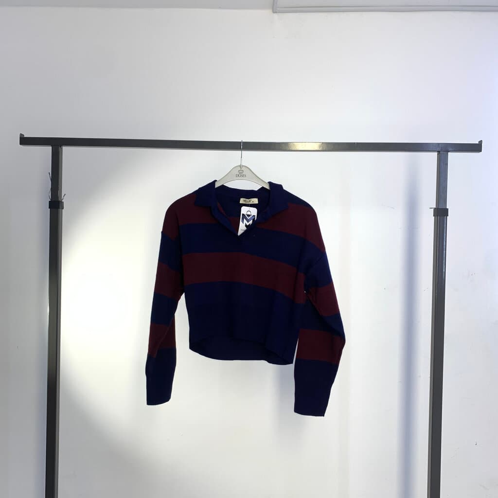 HELLIE Women's Wool Blouse - Navy Blue (Freesize)