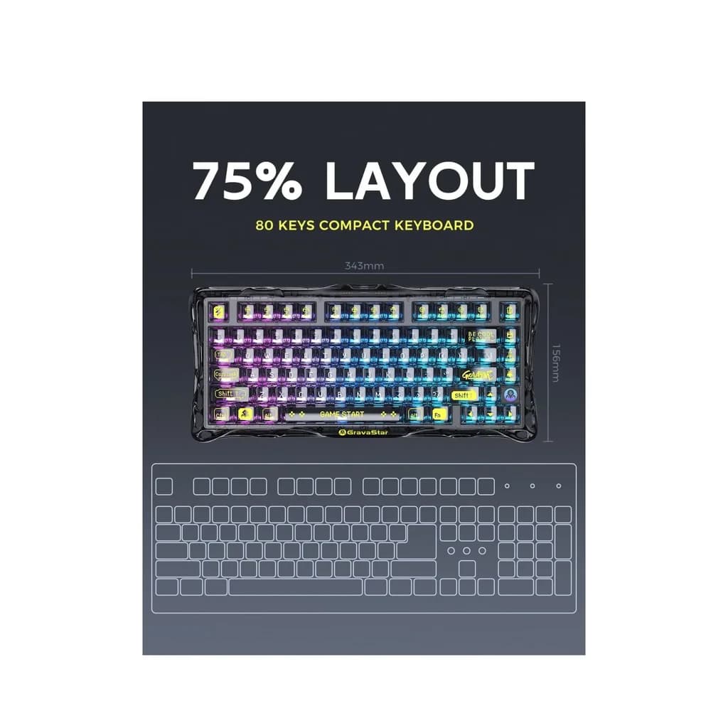 GravaStar (K1) Lite 75% Mercury (Transparent Black) 2