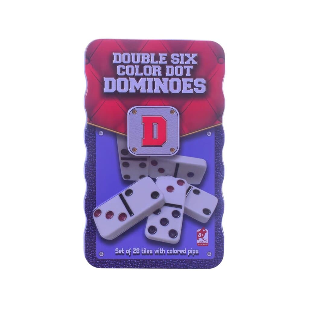 Double Six Color Dot Dominoes - Red Blue