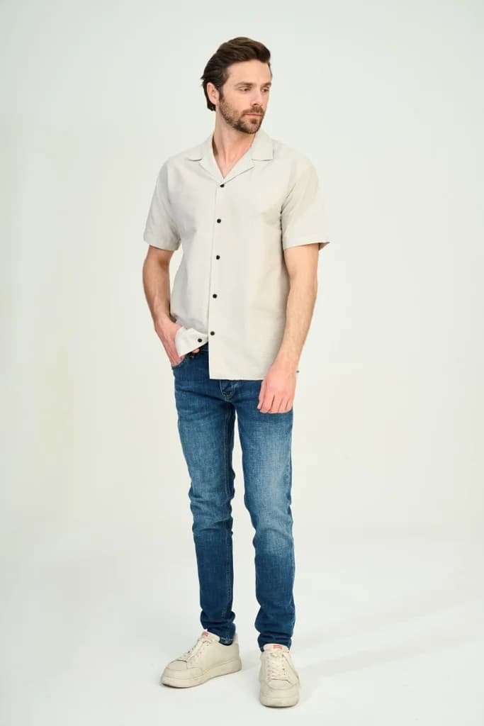 Zindi Men's Shirt - Stone - S 2