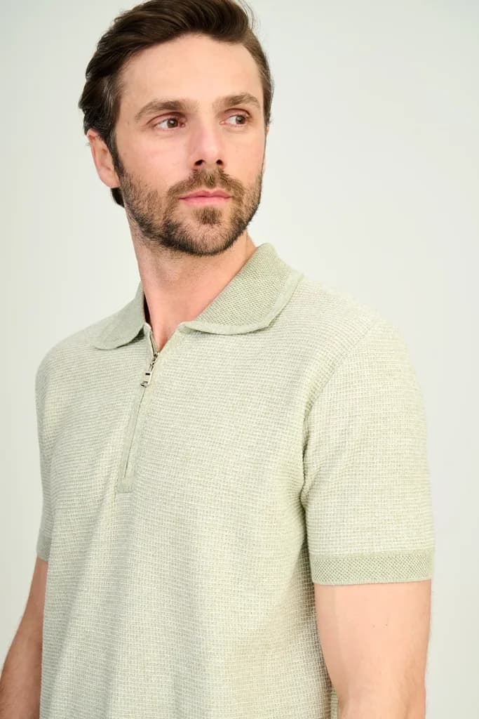 Zindi Men's Knit Polo T-Shirt - Mint - M 2