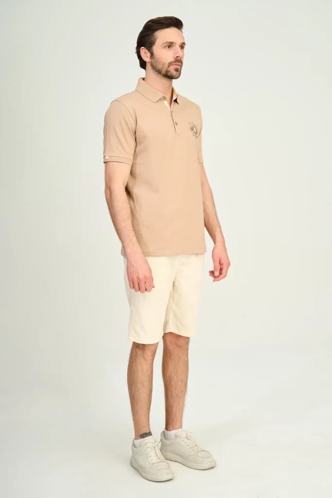 Zindi Men's T-Shirt Polo - Dark Beige - M 3