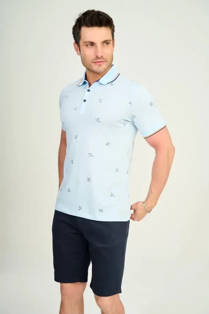 Zindi Men's T-Shirt Polo - Sky Blue - M