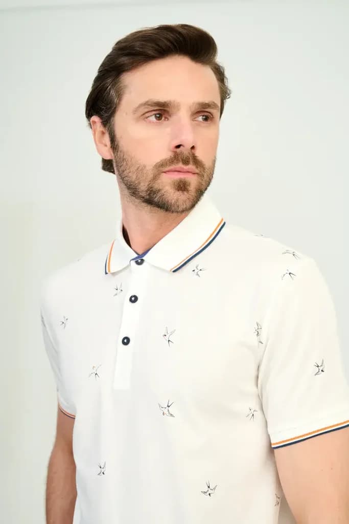 Zindi Men's T-Shirt Polo - Dark White - M 3