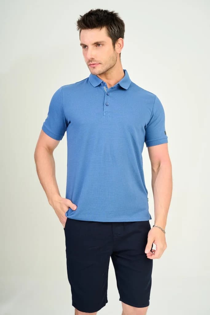Zindi Men's T-Shirt Polo - Indigo - M