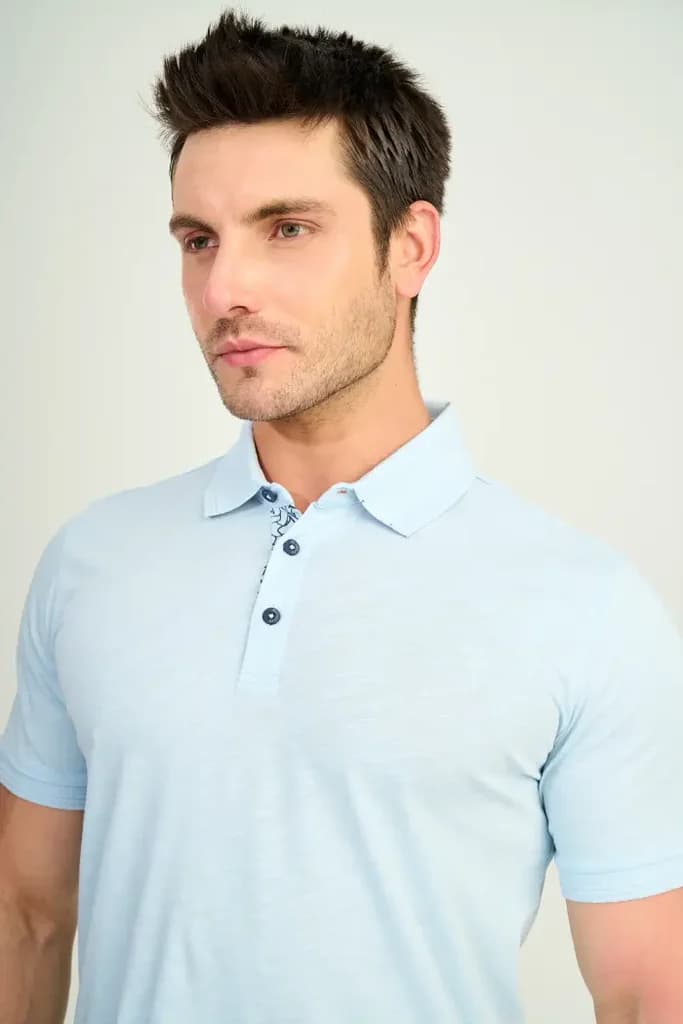 Zindi Men's T-Shirt Polo - Sky Blue - M 3