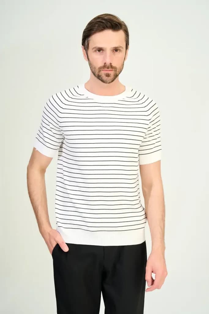 Zindi Men's Knit T-Shirt - White - M