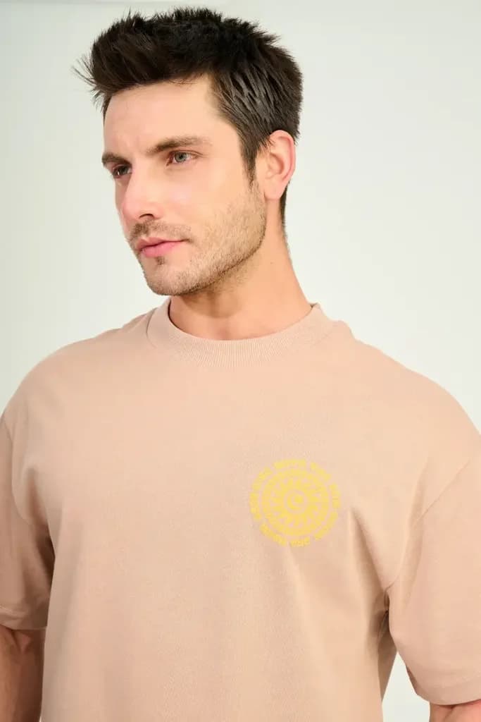 Zindi Men's T-Shirt - Dark Beige - S 2