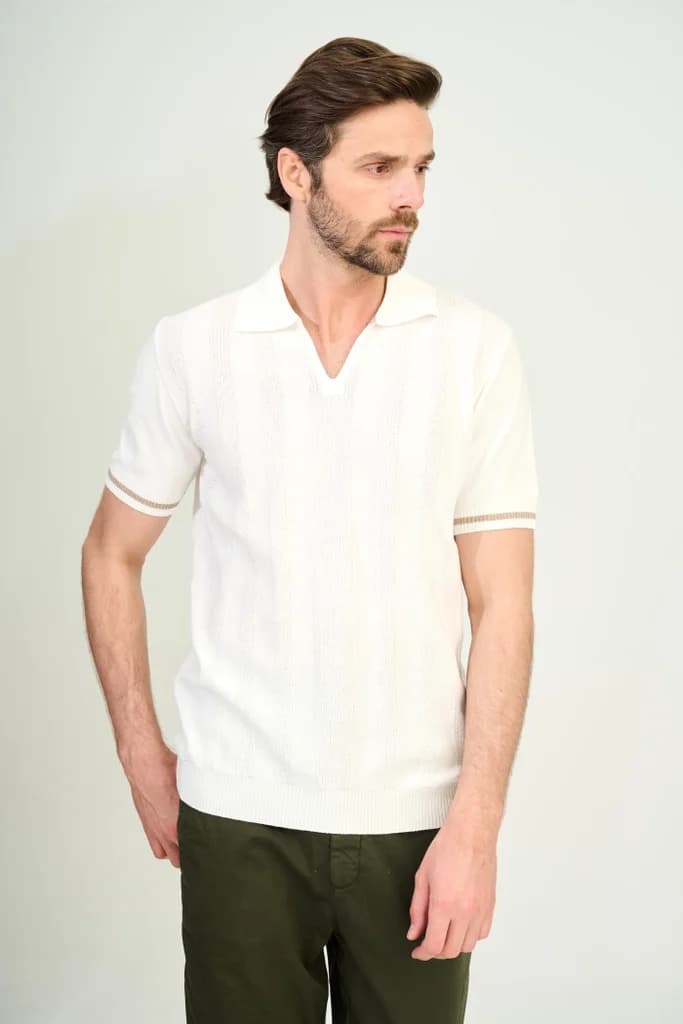 Zindi Men's Knit T-Shirt - Off White - M