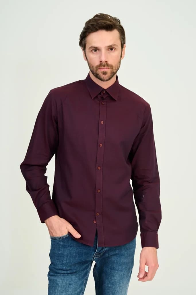 Zindi Men's Shirt - Burgundy - S