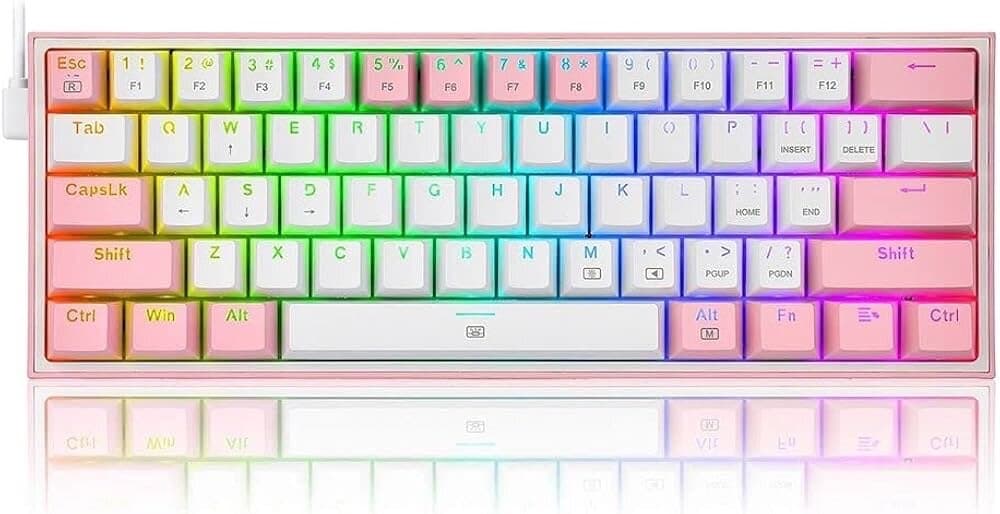 REDRAGON FIZZ RGB K617-RGB WHITE PINK 61KEY