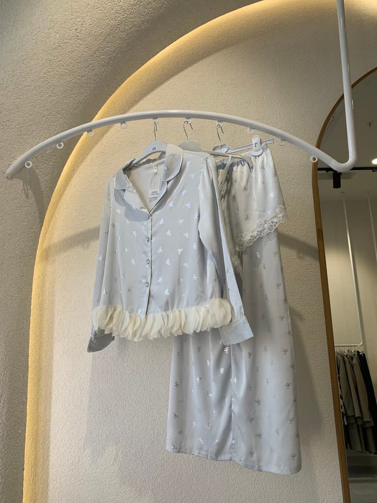 Women's 3 Piece Pajama Set - Light Blue (S)