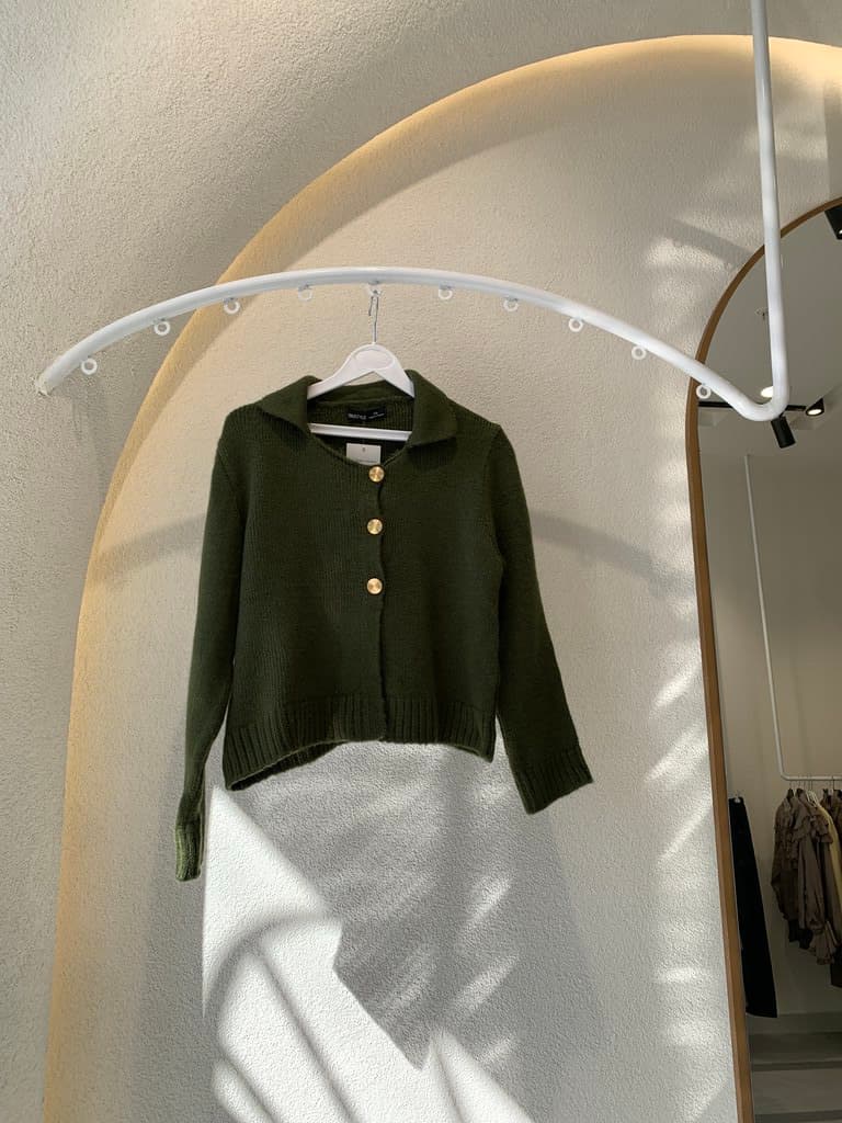 QUSTYLE Women’s Wool Jacket - Dark Green