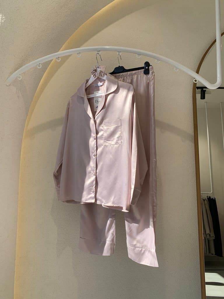DIOR Women's Satin Pajama Set - Light Pink (S)