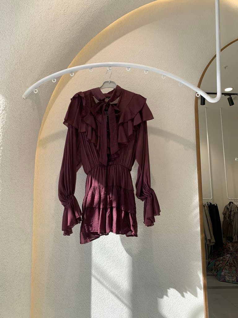 Hot Fashion Women's Short Dress - Dark Red (S)