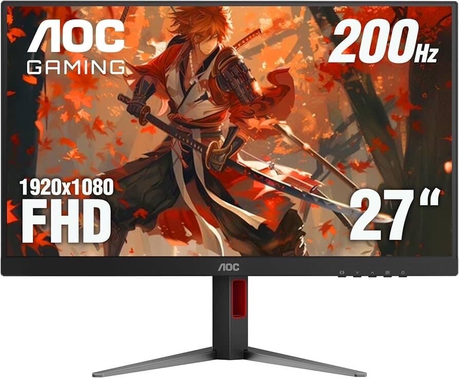 AOC 27G4H 27 inch Gaming Monitor, Full HD 1920x1080, IPS Panel, 200Hz 0.3ms MPRT, 1x HDMI 2.0, 1x Di