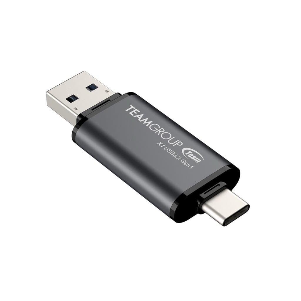 TEAMGROUP X1 64GB USB 100MB/s 3.2 Gen 1 Type A & Type C (3.1/3.0) OTG Dual Interface USB Flash Drive 3